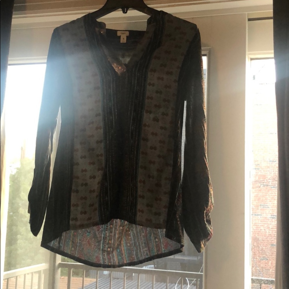 Anthropologie floral tunic with copper sequins sm. - Picture 3 of 3